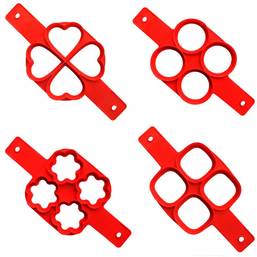 1Pcs Silicone Non Stick Fantastic Egg Pancake Maker Ring Kitchen Baking Omelet Moulds Flip cooker Egg Ring Mold Color : FLOWER|SQUARE|HEART|ROUND|7-ROUND|HEART-FLOWER-ROUND|ROUND-HEART|10HEART 